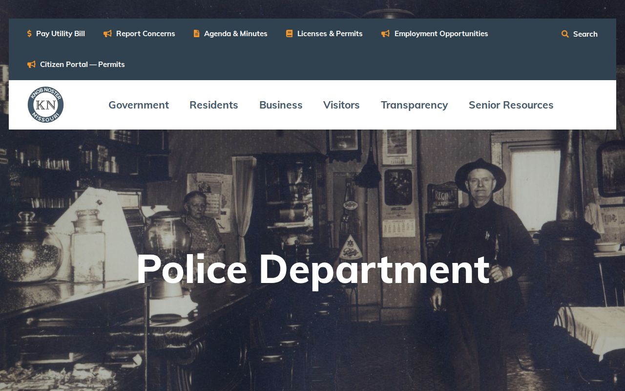 Knob Noster Police Department official contact and staffing details