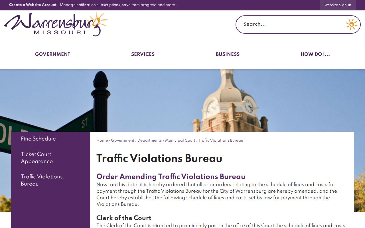 Warrensburg Traffic Violations Bureau citation instructions